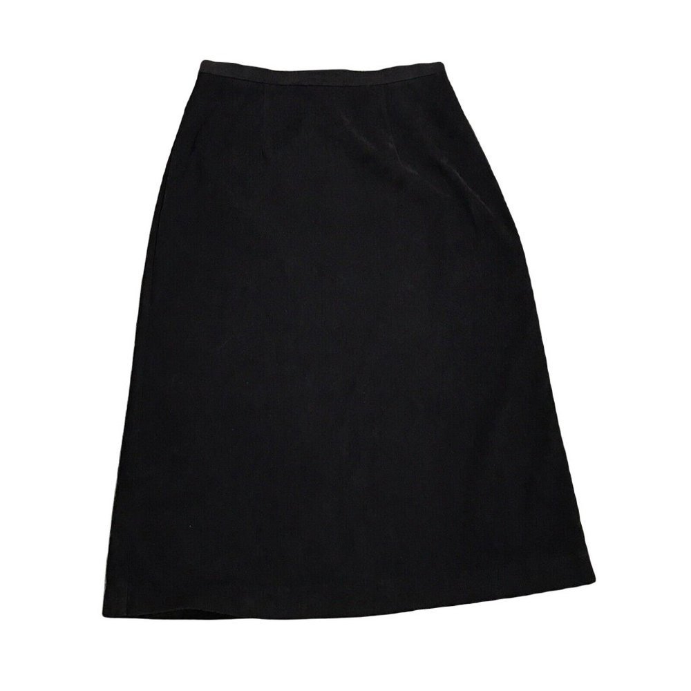 First Option Classy Career Straight Brown Midi Skirt ~ Sz 8P ~ Stretch Waist